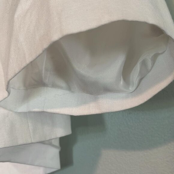 Talbot's Woman 20W White 100% Linen Peplum Blazer Jacket White Party NWT - Picture 8 of 10